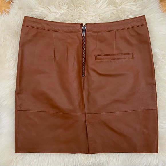 Brown Leather Mini Skirt - Picture 2 of 4